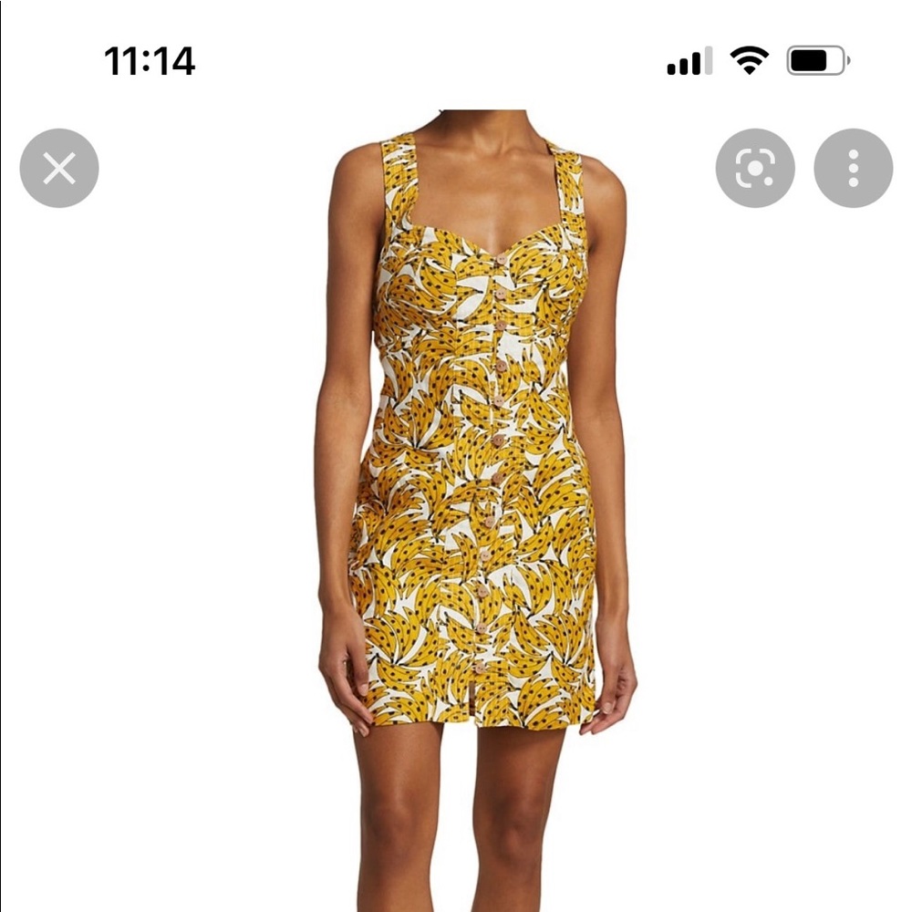 Farm Rio Spotted Banana Cross Back Mini Dress